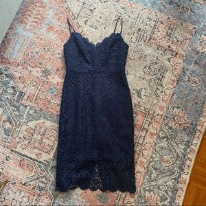 J. Crew navy lace dress